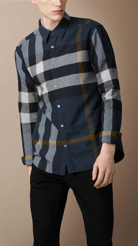 burberry flannel shirt men's|Burberry plaid shirts for men.